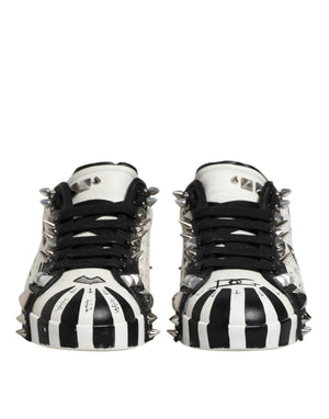 Schwarz Weiß Nieten Low Top Sneakers Schuhe