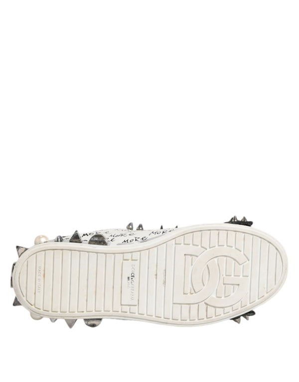 Schwarz Weiß Nieten Low Top Sneakers Schuhe