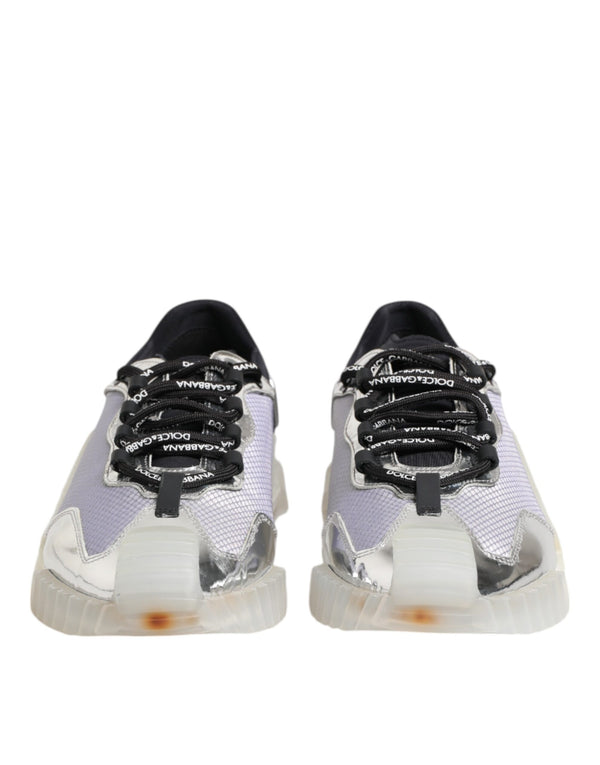 Silber Schwarz Nylon NS1 Low Top Turnschuhe Schuhe