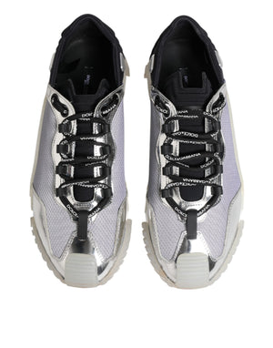 Silber Schwarz Nylon NS1 Low Top Turnschuhe Schuhe