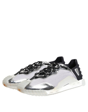 Silber Schwarz Nylon NS1 Low Top Turnschuhe Schuhe