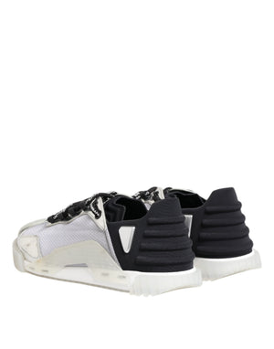 Silber Schwarz Nylon NS1 Low Top Turnschuhe Schuhe