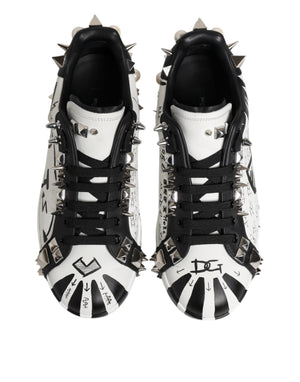 Schwarz Weiß Nieten Low Top Sneakers Schuhe