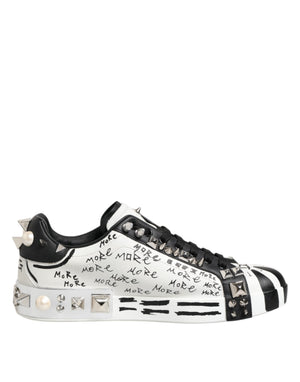 Schwarz Weiß Nieten Low Top Sneakers Schuhe