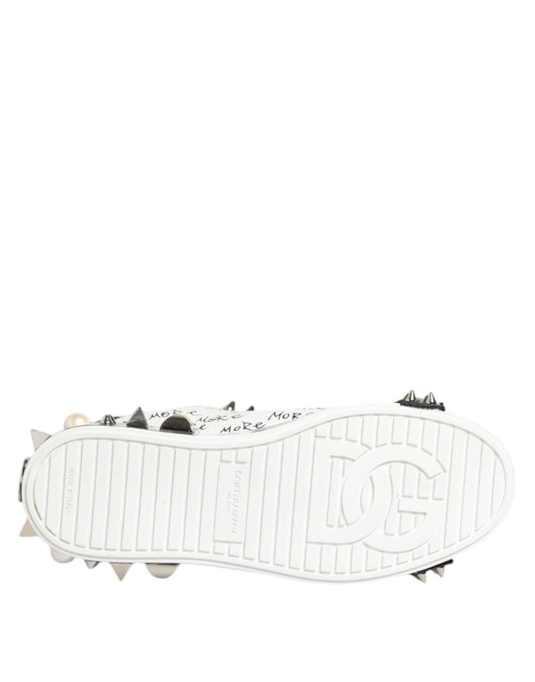 Schwarz Weiß Nieten Low Top Sneakers Schuhe