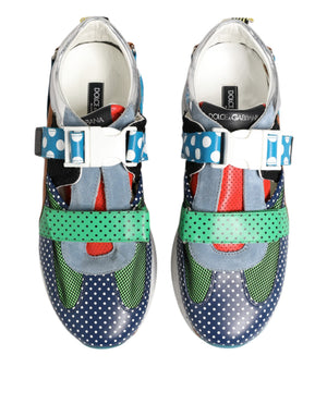 Multicolor Leder Low Top Sneakers Schuhe