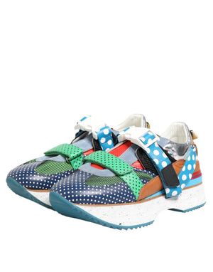 Multicolor Leder Low Top Sneakers Schuhe