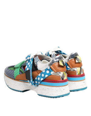 Multicolor Leder Low Top Sneakers Schuhe