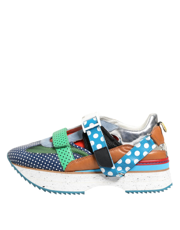 Multicolor Leder Low Top Sneakers Schuhe