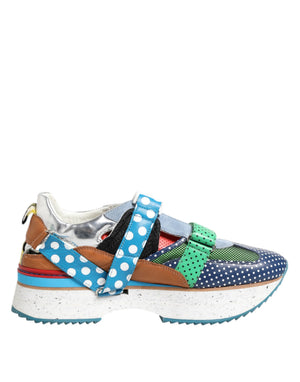 Multicolor Leder Low Top Sneakers Schuhe