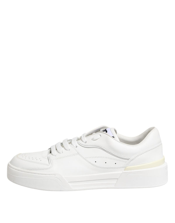 Weiß Miami Leder Low Top Turnschuhe Schuhe