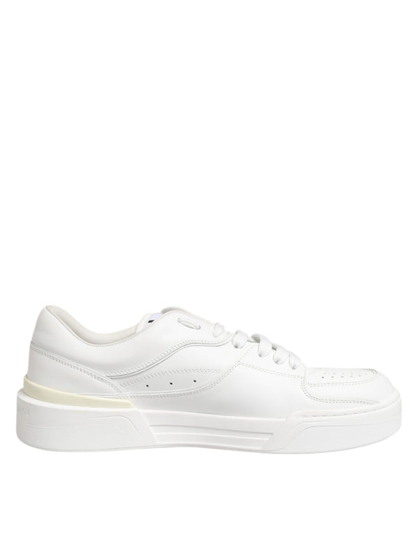 Weiß Miami Leder Low Top Turnschuhe Schuhe