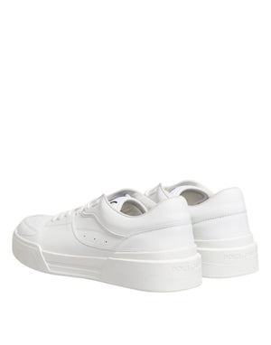 Weiß Miami Leder Low Top Turnschuhe Schuhe