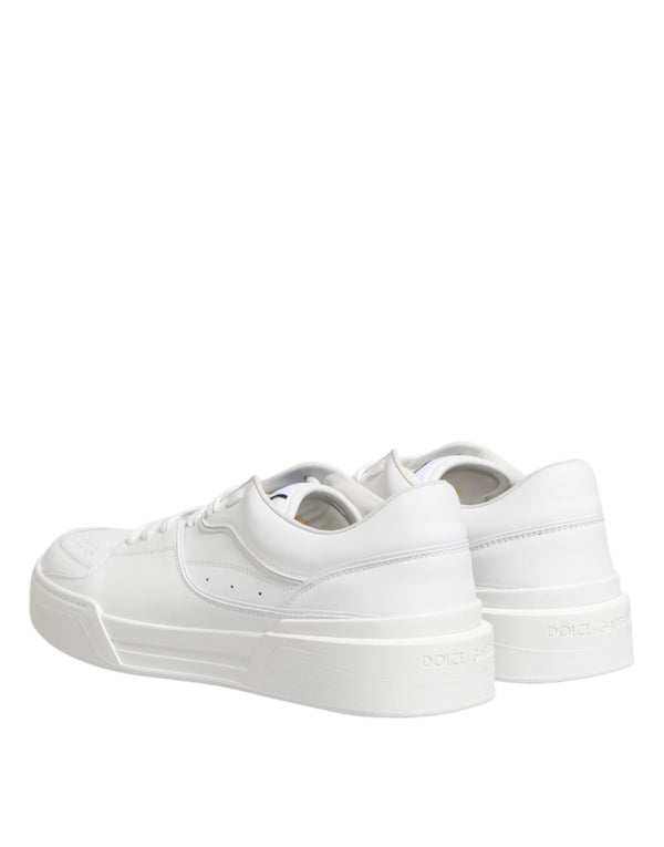 Weiß Miami Leder Low Top Turnschuhe Schuhe