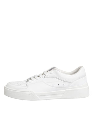 Weiß Miami Leder Low Top Turnschuhe Schuhe