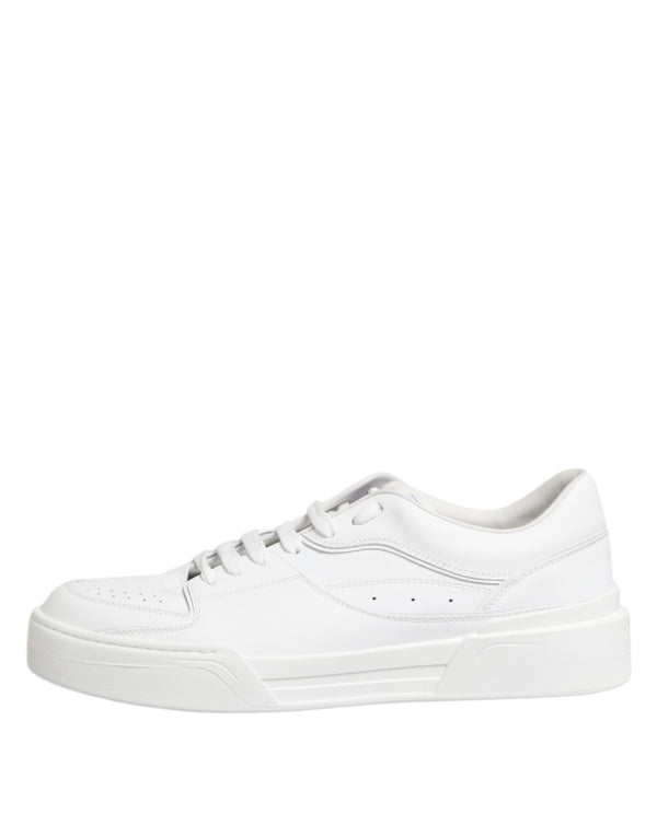 Weiß Miami Leder Low Top Turnschuhe Schuhe