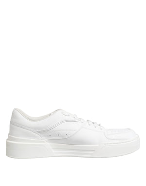 Weiß Miami Leder Low Top Turnschuhe Schuhe