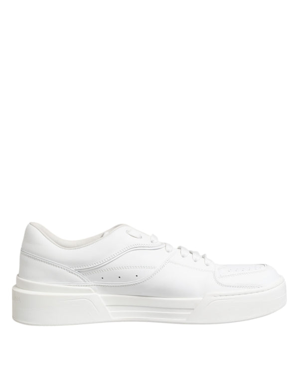Weiß Miami Leder Low Top Turnschuhe Schuhe
