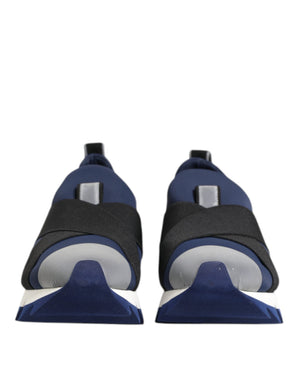 Blau Schwarz Slip On Low Top Männer Turnschuhe Schuhe