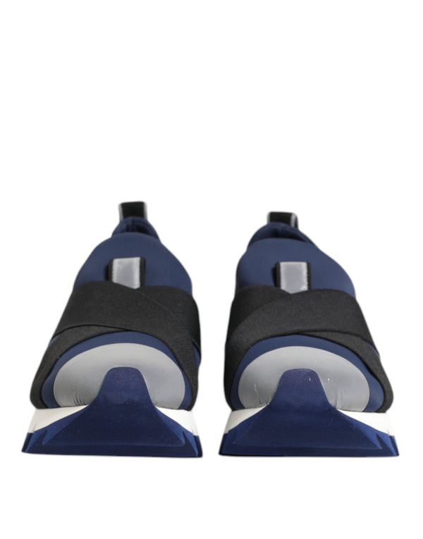 Blau Schwarz Slip On Low Top Männer Turnschuhe Schuhe