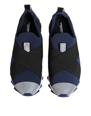 Blau Schwarz Slip On Low Top Männer Turnschuhe Schuhe