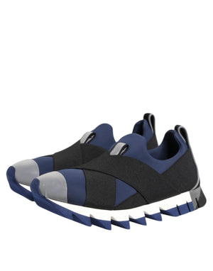 Blau Schwarz Slip On Low Top Männer Turnschuhe Schuhe