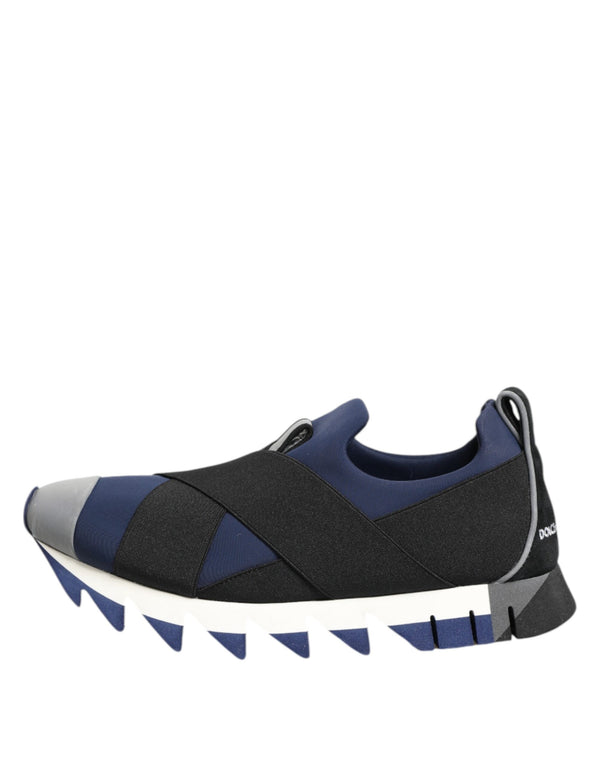 Blau Schwarz Slip On Low Top Männer Turnschuhe Schuhe