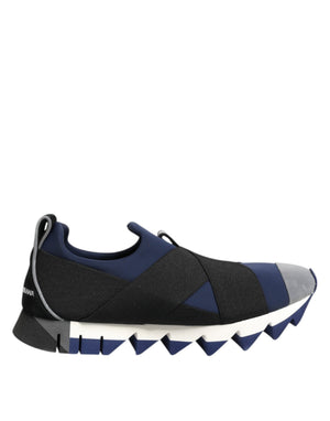 Blau Schwarz Slip On Low Top Männer Turnschuhe Schuhe