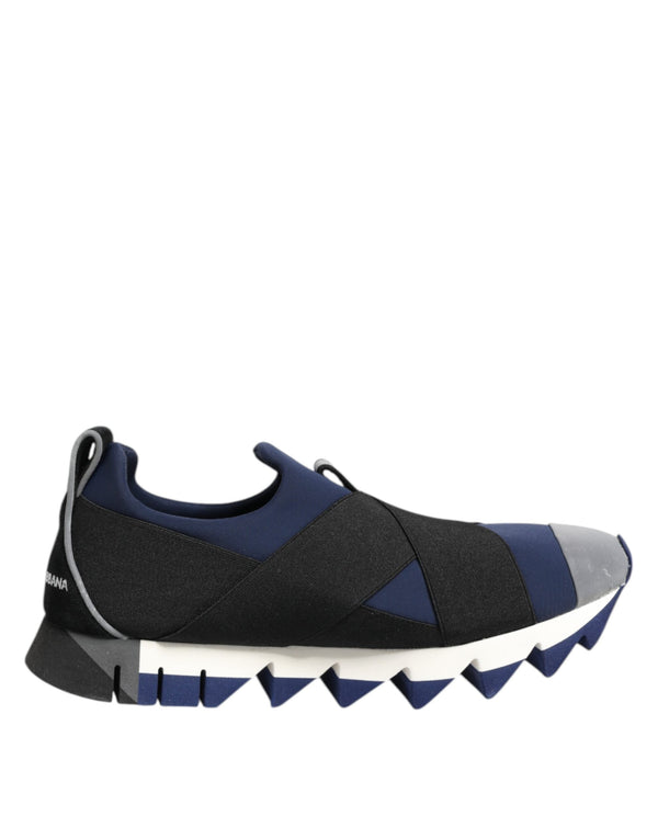 Blau Schwarz Slip On Low Top Männer Turnschuhe Schuhe