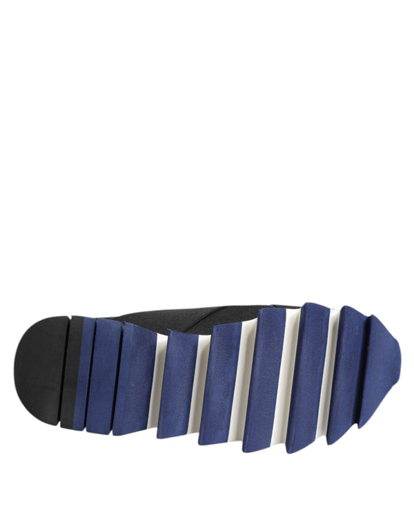 Blau Schwarz Slip On Low Top Männer Turnschuhe Schuhe
