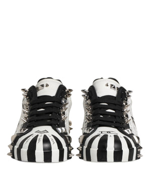 Schwarz Weiß Nieten Low Top Sneakers Schuhe