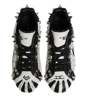 Schwarz Weiß Nieten Low Top Sneakers Schuhe