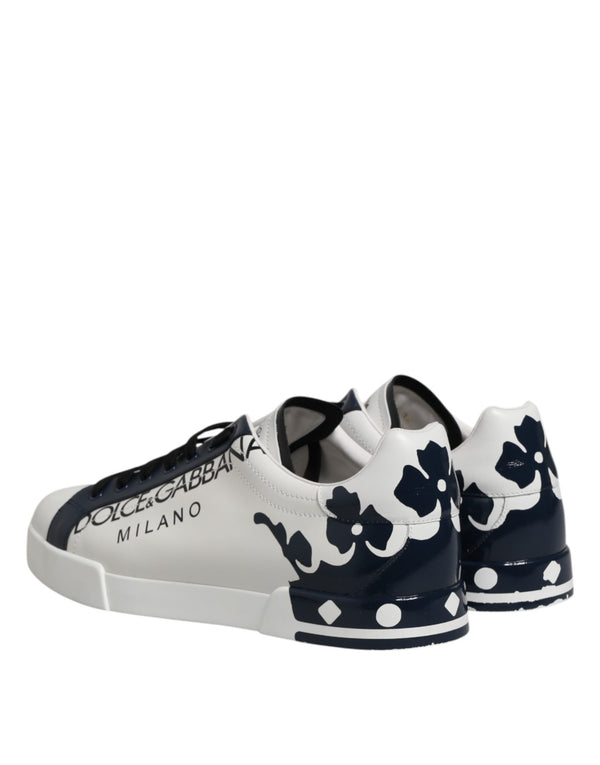 Weiß Blau Crown Niedrige Top Turnschuhe Schuhe