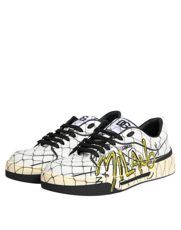 Weiß Logo Print Low Top Männer Turnschuhe Schuhe
