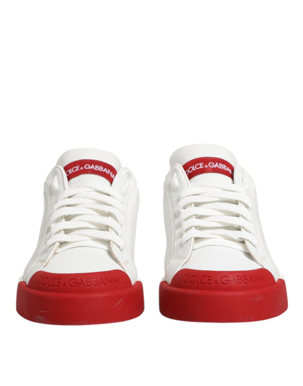 Weiß Rot Leder Lace Up Turnschuhe Schuhe