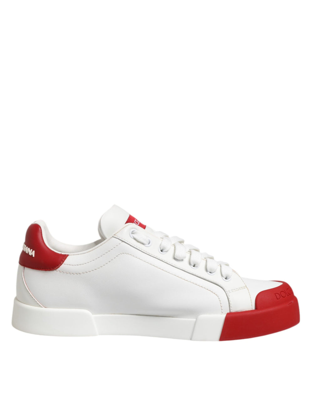 Weiß Rot Leder Lace Up Turnschuhe Schuhe
