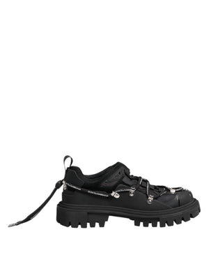 Schwarze Low Top Lace Up Trekking Sneakers Schuhe