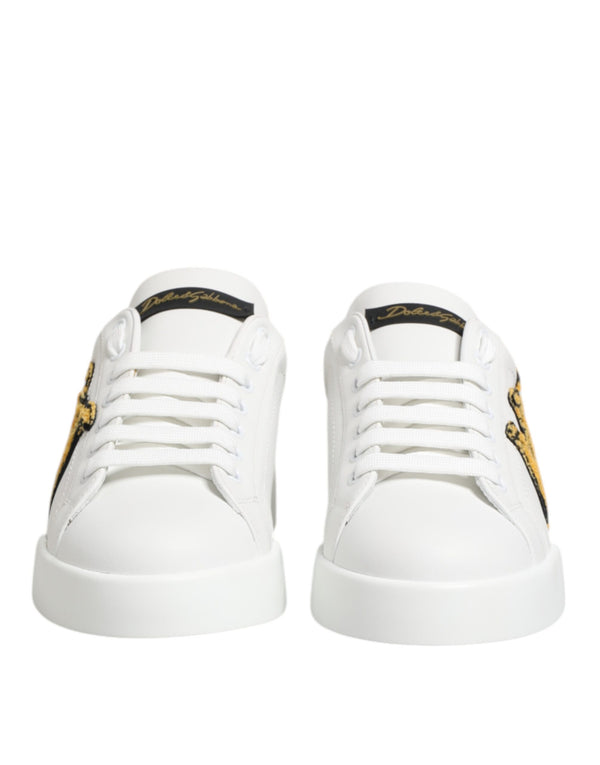 Weiß Crown Patch Portofino Männer Turnschuhe Schuhe