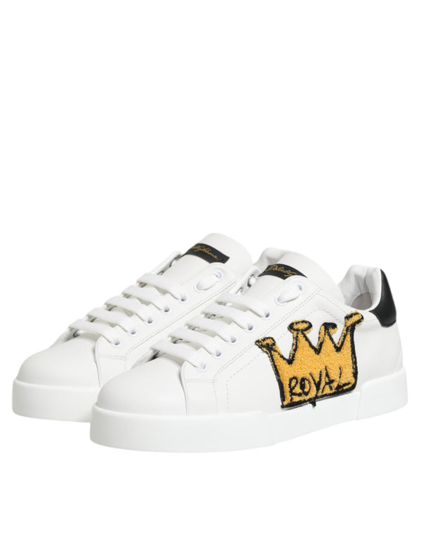 Weiß Crown Patch Portofino Männer Turnschuhe Schuhe