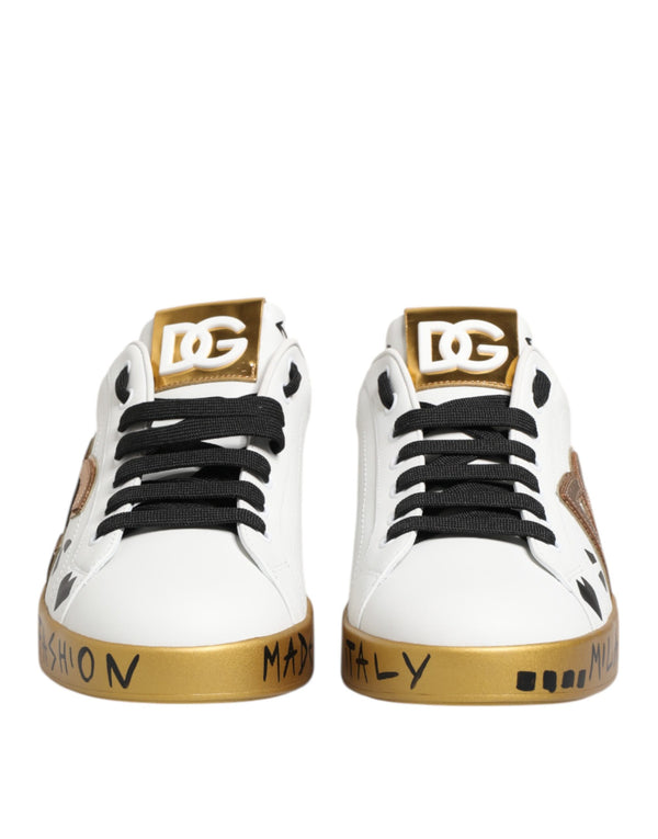 Weiß Gold Kristall Portofino Turnschuhe Schuhe