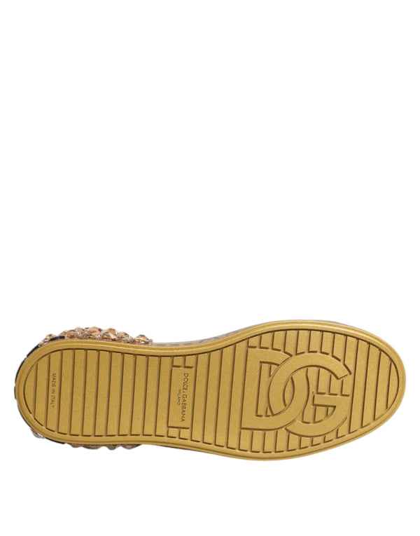 Weiß Gold Kristall Portofino Turnschuhe Schuhe