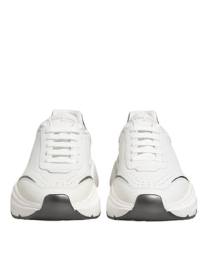 Weiß Silber DAYMASTER Leder Turnschuhe Schuhe