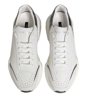 Weiß Silber DAYMASTER Leder Turnschuhe Schuhe