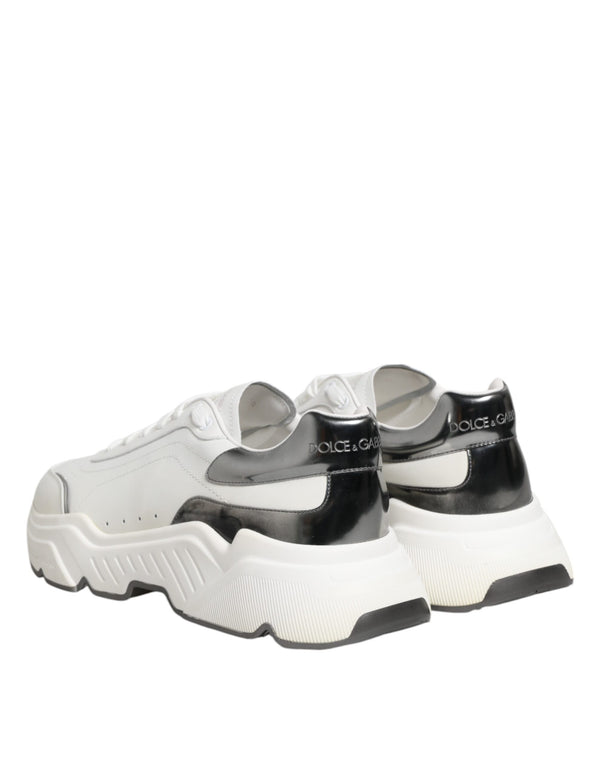 Weiß Silber DAYMASTER Leder Turnschuhe Schuhe