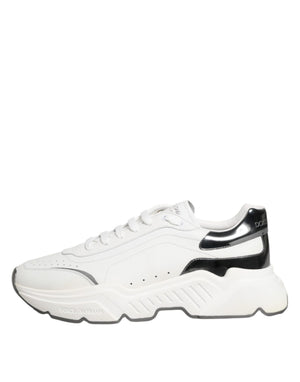 Weiß Silber DAYMASTER Leder Turnschuhe Schuhe