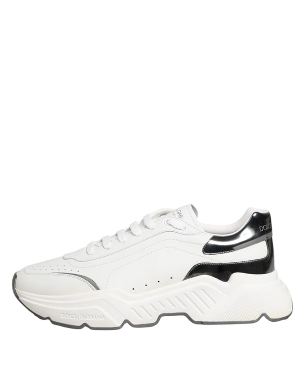 Weiß Silber DAYMASTER Leder Turnschuhe Schuhe