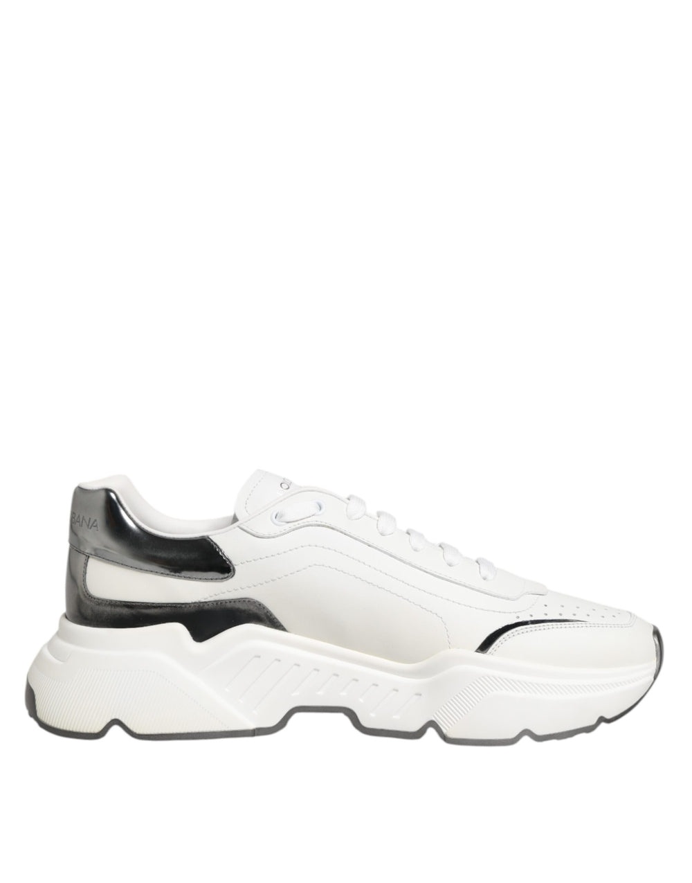 Weiß Silber DAYMASTER Leder Turnschuhe Schuhe