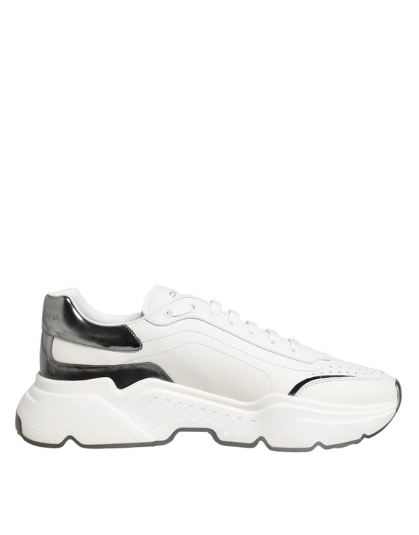 Weiß Silber DAYMASTER Leder Turnschuhe Schuhe
