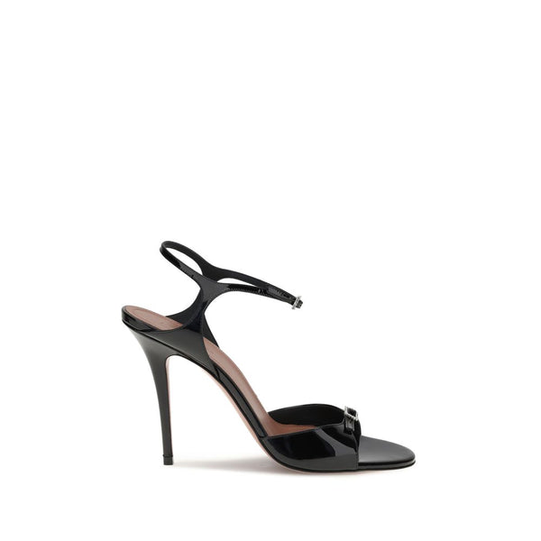 Schwarze Stilettosandalen aus Kalbsleder Bos Taurus