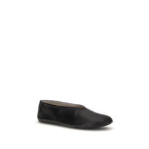 Schwarze Ballett-Flats aus Lammleder